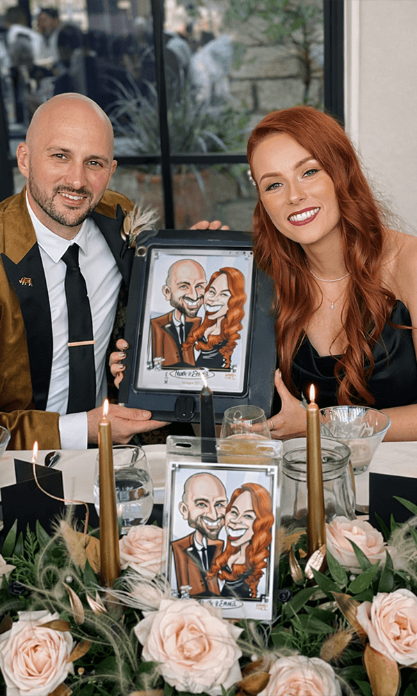 Digital wedding caricature