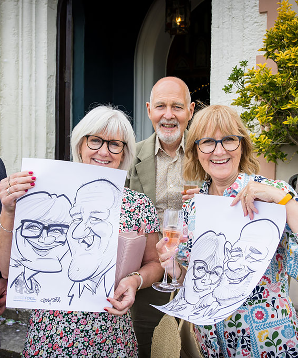 Anniversary party caricature UK