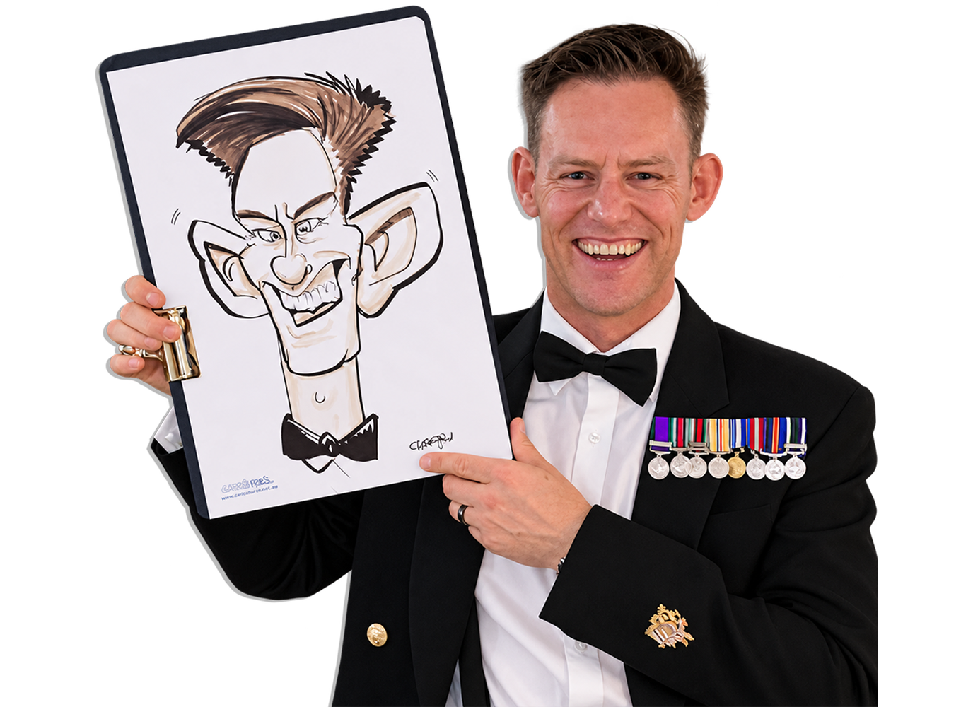 Army-officer-with-caricature-cutout Mess ball caricature cut out