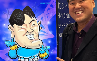 CGG-genie-themed-caricture-S Themed caricature at UK business event