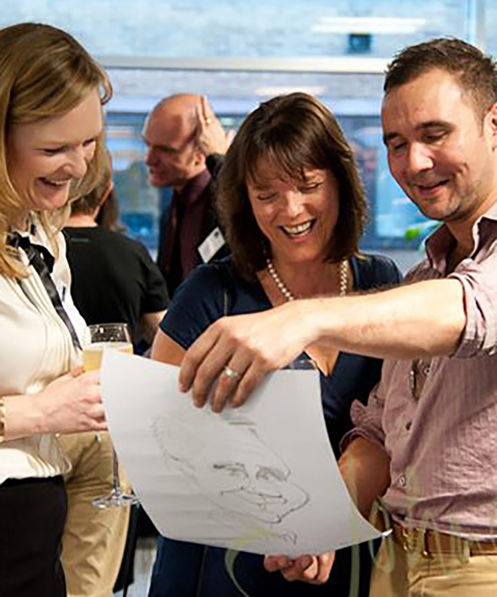 Corporate party caricature UK