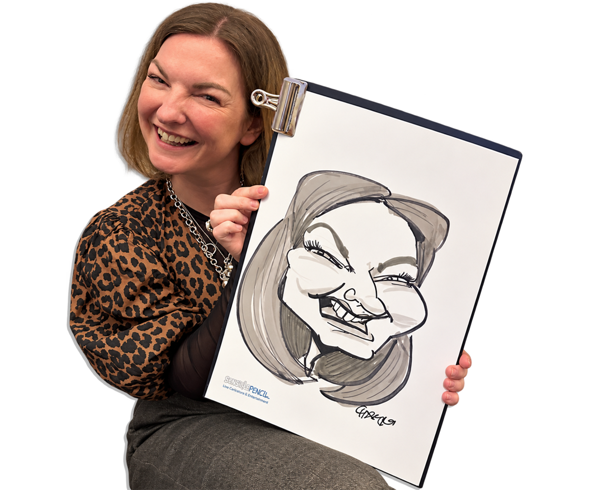 Corporate-party-cutout corporate party caricature