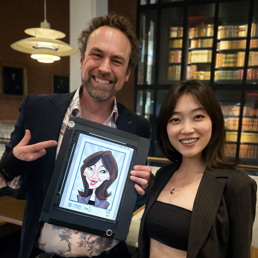 iPad caricaturist at corporate event in London