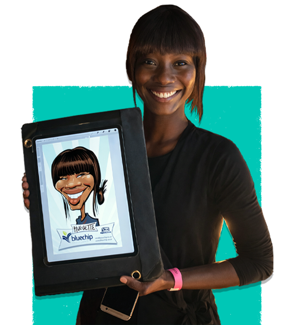 iPad caricature cutout