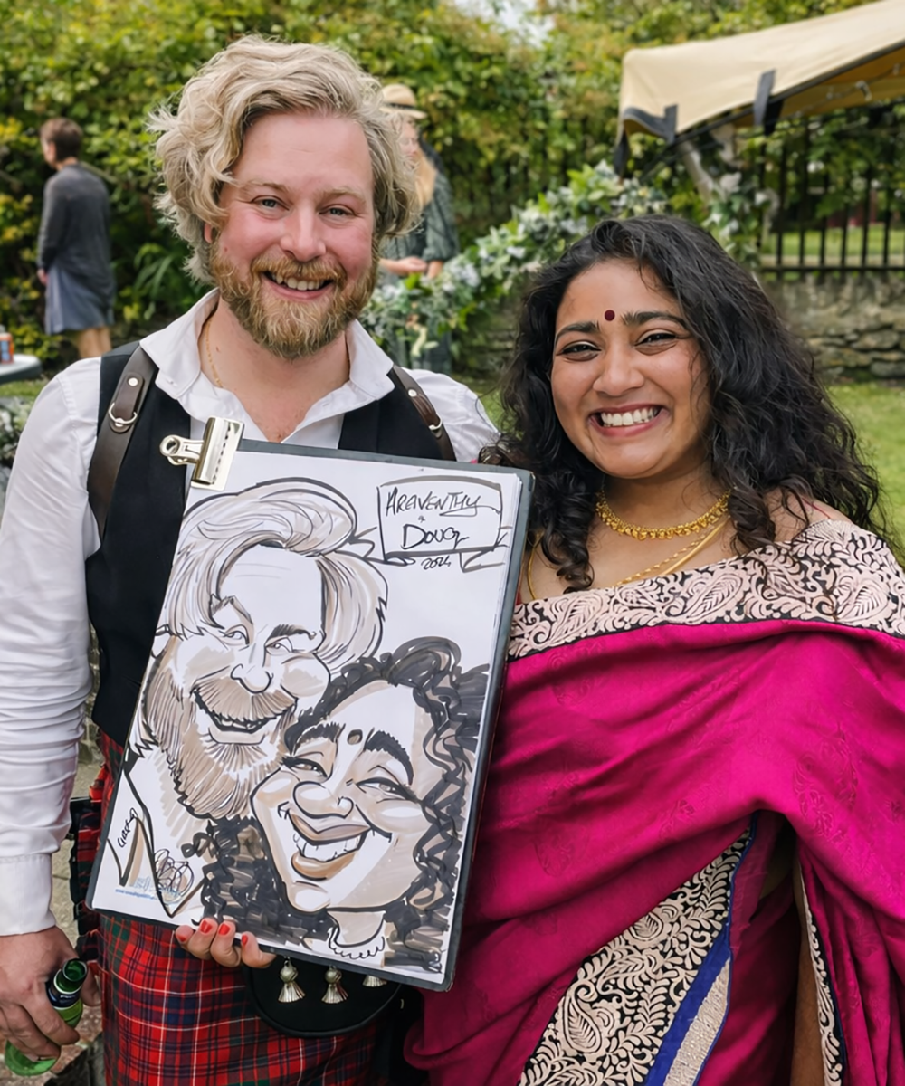Birthday party caricature UK
