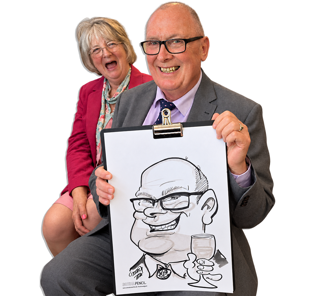 Family-party-cutout Family party caricature
