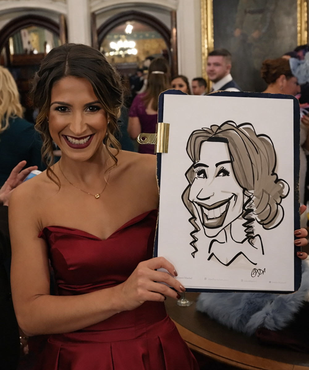 Xmas party caricature UK