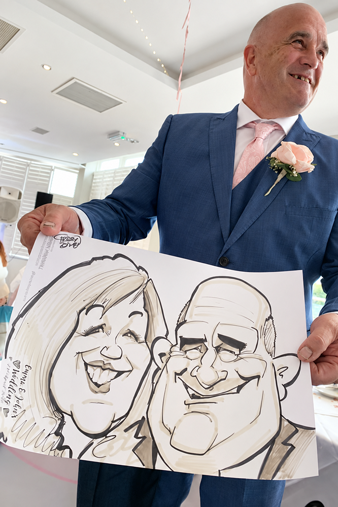 wedding caricatures with personalised title