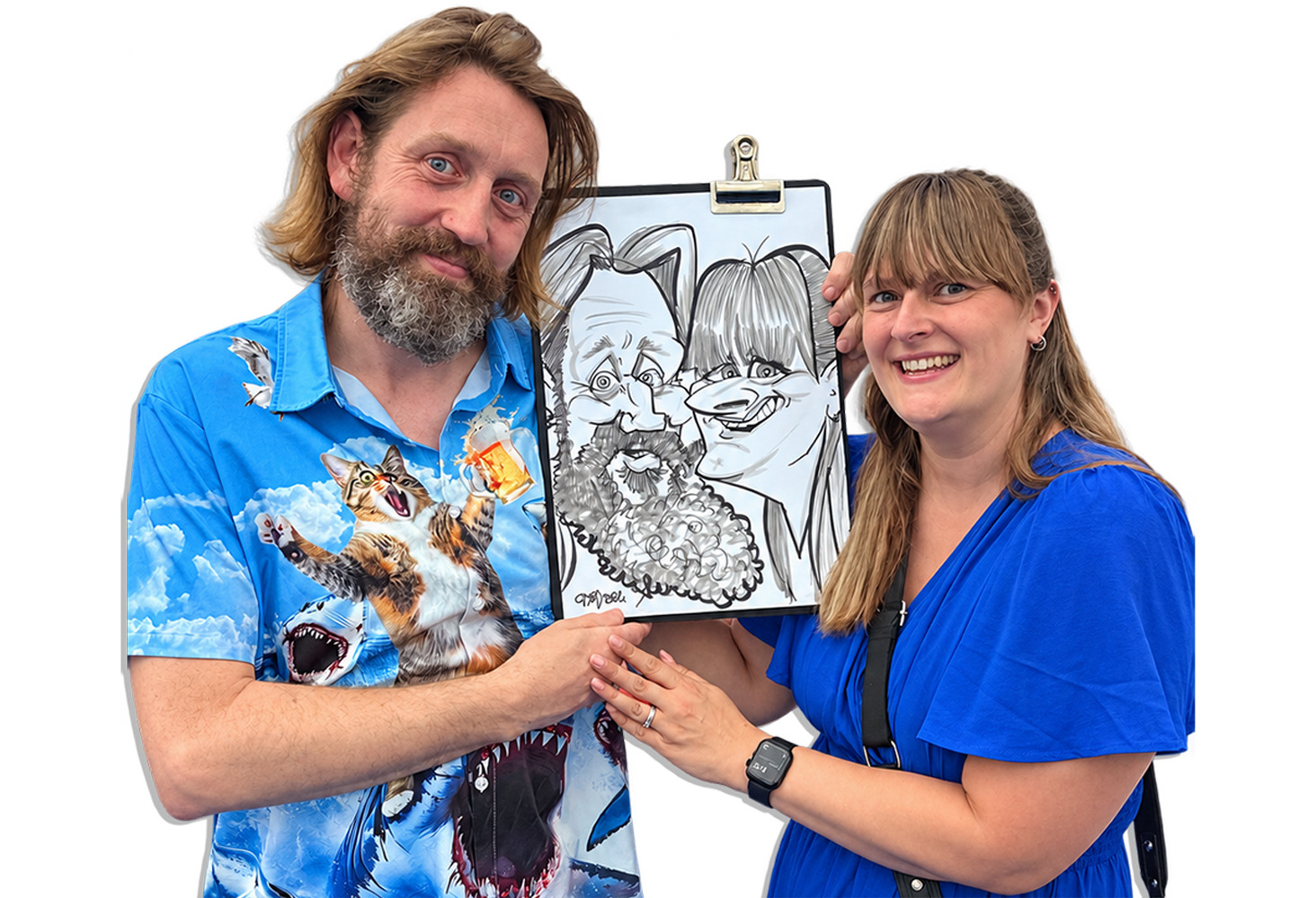 Summer-party-cutout Summer party caricature