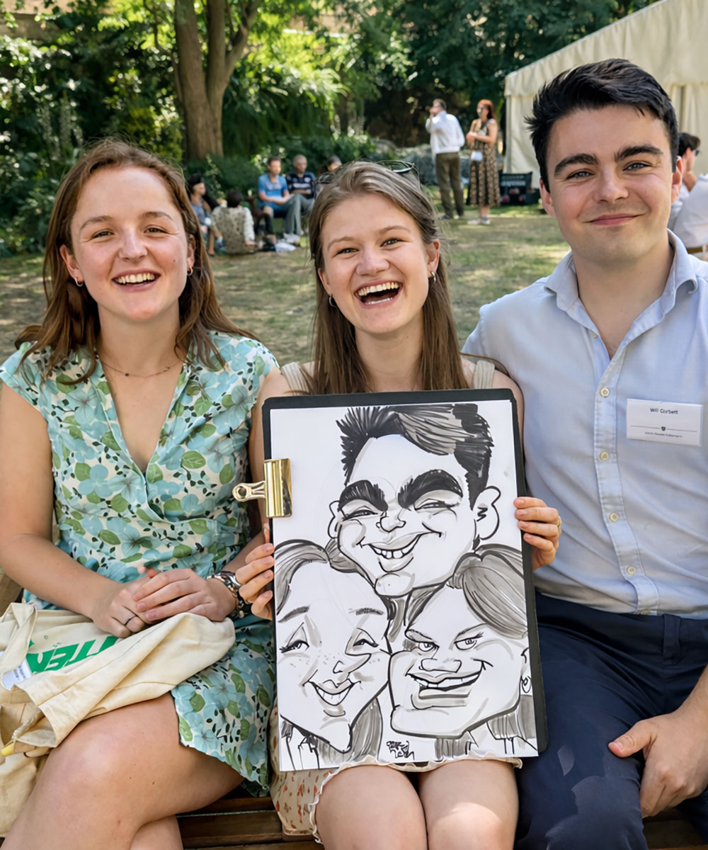 Summer party caricature UK