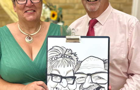 Wedding entertainment with classic caricatures