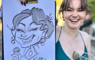 Wedding guest with classic caricature