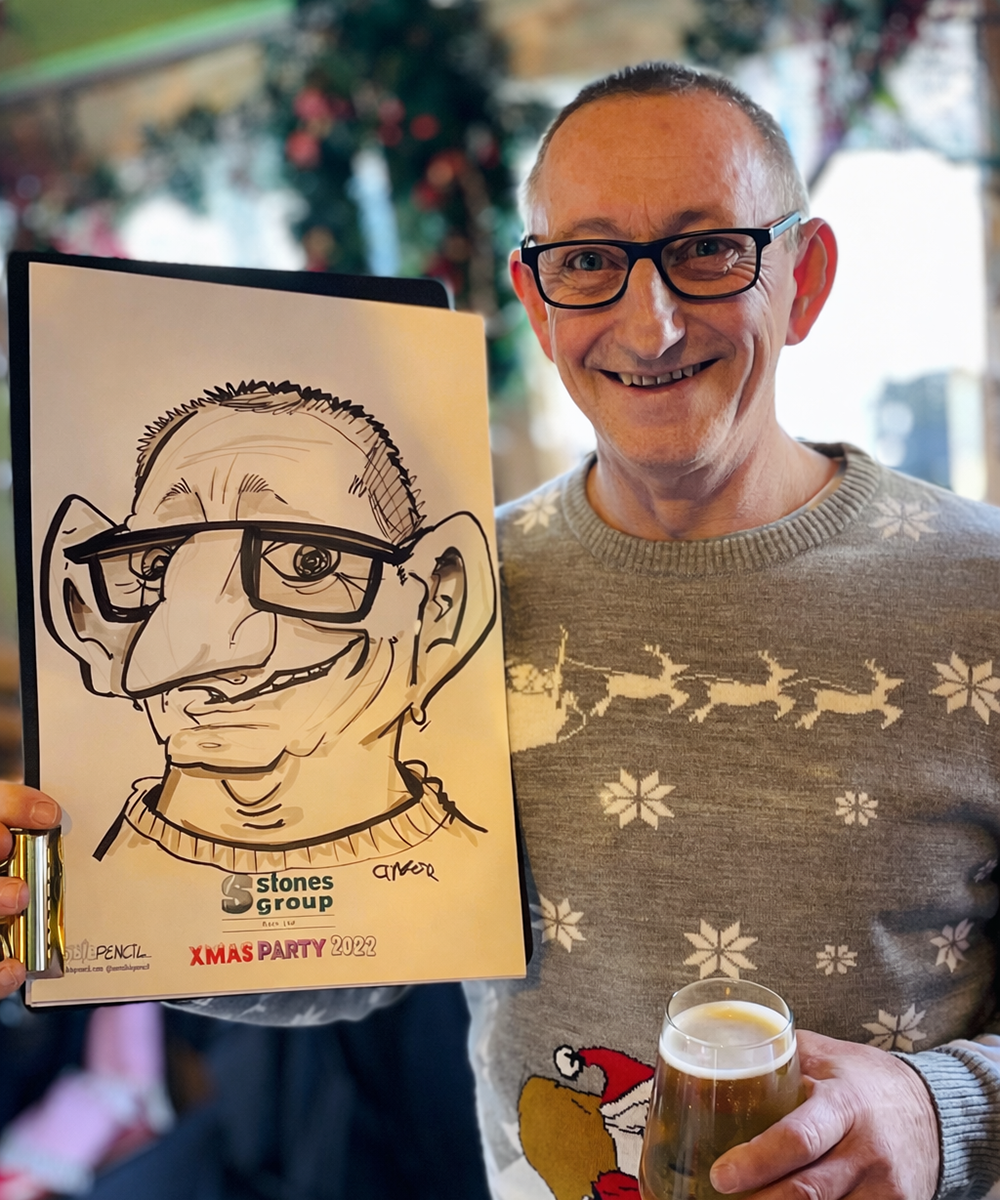Christmas party caricature Bath